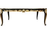 PompööS By Casa Padrino Tavolo Da Pranzo Barocco Con Piano In Vetro Nero/Oro 200 X 100 Cm - Tavolo Da Pranzo Barocco PompööS Disegnato Da Harald GlööCkler