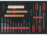 Ks Tools Set Di Lime, Scalpelli E Martelli Da 18 Pezzi Con Inserto Sistema 1/1 - 711.1018