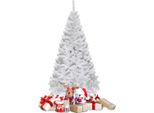 Costway Costa Albero Di Natale Artificiale Con Base In Metallo 150 Cm Bianco