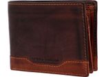 Bruno Banani Pelle Portafoglio Alicante Wallet Quer With Flap Brown / Cognac Marrone