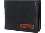 Bruno Banani Pelle Portafoglio Den Haag Wallet Quer With Flap Black / Cognac Nero