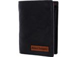Bruno Banani Pelle Portafoglio Den Haag Wallet High With Flap Black / Cognac Nero