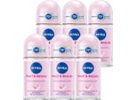Nivea Deo Pearl Beauty Rollon 72H Protezione Antitraspirante 50Ml Confezione Da 6 Pezzi
