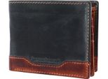 Bruno Banani Pelle Portafoglio Alicante Wallet Quer With Flap Black / Cognac Nero