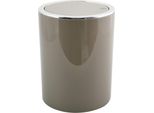 Msv Serie Bagno "Aspen"" Design Bidone Per Cosmetici Bidone A Pedale Bidone Con Coperchio Basculante Bidone Per Rifiuti Con Coperchio Basculante 6 Litri (ØXh): Circa 18,5 X 26 Cm Taupe Grey/Brown"