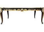 PompööS By Casa Padrino Tavolo Da Pranzo Barocco Con Piano In Vetro Nero/Oro 180 X 100 Cm - Tavolo Da Pranzo Barocco PompööS Disegnato Da Harald GlööCkler
