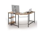 Costway Scrivania Per Computer A L, Scrivania Con Ripiani, Tavolo Da Lavoro In Legno, Tavolo Da Ufficio, Tavolo Per Pc, Tavolo Per Laptop, Tavolo Angolare