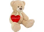 Brubaker Orsacchiotto Xxl Alto 100 Cm Beige Con Cuore Della Persona Preferita Peluche Peloso