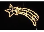 Quadro A Led Per Finestra Con Doppio Timer - Stella Cadente - Sagoma Di Decorazione Natalizia Per Finestra Illuminata In Bianco Caldo