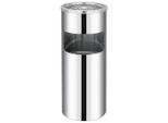 Vidaxl Cestino Per Rifiuti Con Posacenere Hotel 30 L In Acciaio Inox
