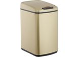 Relaxdays 10026543_902 Relaxdays Sensor MüLleimer 12,0 L Gold