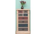 Casa Padrino Cassettiera In Legno Massiccio Con 8 Cassetti Colori Naturali / Multicolore 60 X 36 X H. 100 Cm - Mobili In Stile Country