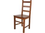 T M C S Tommychairs - Sedia Rustica Per Cucina E Sala Da Pranzo, Struttura Robusta In Legno Di Faggio, Laccata Nel Colore Noce Chiaro E Seduta In Legno