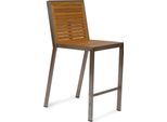 Sgabello Da Bar Teako Design In Teak E Acciaio Inox Fedaia - Resistente Alle Intemperie E In Legno Massiccio, Arredamento Da Esterno Durevole