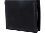 Bruno Banani Pelle Portafoglio Lavato Wallet Quer With Flap Black Nero