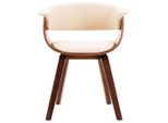 Vidaxl Sedia Da Pranzo In Legno Curvato Color Crema E Pelle Finta