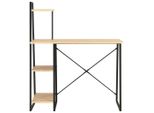 Syfax™ Scrivania Con Mensole Nera E Rovere 102X50X117 Cm
