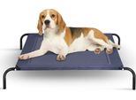Costway Lettino Per Cani In Metallo, Lettino Per Cani Da Giardino, Lettino Per Animali All'aperto, Divano Letto Per Cani, Lettino Per Cani, Lettino Per Gatti 110X80X18Cm