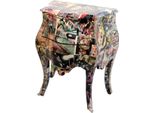 Casa Padrino Cassettone Barocco Comic Design 63 Cm X H 75 Cm Mod3 - Pezzo Unico Realizzato A Mano - Edizione Limitata