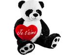 Brubaker Xxl Panda 100 Cm Con Cuore Je T'aime Peluche Peluche Orsetto Di Peluche