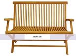 Panca Pieghevole Teako Design Alessandria Teak 90Cm - Panca Da Giardino Resistente Alle Intemperie Con Braccioli