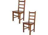 T M C S Tommychairs - Set Di 2 Sedie Rustica Per Cucina E Sala Da Pranzo, Struttura Robusta In Legno Di Faggio, Laccata Nel Colore Noce Chiaro E Seduta In Legno