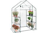 Costway Serra Con Ripiani E Cerniere, Serra In Pellicola Resistente Ai Raggi Uv, 143X73X195Cm, Trasparente