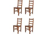 T M C S Tommychairs - Set Di 4 Sedie Rustica Per Cucina E Sala Da Pranzo, Struttura Robusta In Legno Di Faggio, Laccata Nel Colore Noce Chiaro E Seduta In Legno
