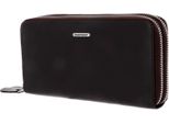 Bruno Banani Pelle Portafoglio New York Double Zip Around Wallet Brown Marrone