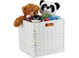 Relaxdays 2 X Cesto Portaoggetti Pieghevole Bianco