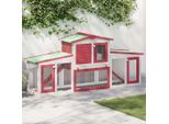 Vidaxl Grande Conigliera Rossa E Bianca 201X45X85 Cm Legno