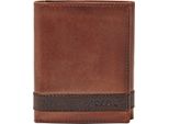 Fossil Portafoglio Quinn Trifold Brown Marrone