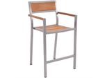 Sgabello Da Bar Teako Design In Teak E Acciaio Inox - Resistente Alle Intemperie, In Legno Massiccio, 110X59X59 Cm, Sgabello Premium Per Esterni