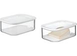 Rosti Mepal 2Er Set KüHlschrankdose Modula KäSe 2000 Ml Plastik Weiß 22.4 X 16 X 8.6 Cm