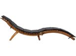 Lettino Con Cuscino In Legno Massiccio Di Acacia Grigio Scuro