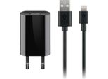 Goobay 44994 Set Di Ricarica Apple Lightning (5 W), Nero, 1 M - Adattatore Di Alimentazione Con Cavo Apple Lightning, 1 M, Nero