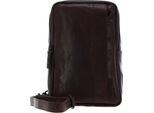 Spikes & Sparrow Pelle Borsa A Tracolla Bronco Slingbag Dark Brown Marrone