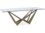 Tavolo Da Pranzo Di Design Casa Padrino Con Piano In Vetro Marrone 200 X 100 X H. 76 Cm - Mobili Per La Sala Da Pranzo