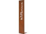 Cartello In Metallo Welcome Effetto Ruggine 75 Cm