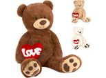 Brubaker Orsetto Xxl 100 Cm Con Cuore "Love"" - Morbido Peluche, Marrone"