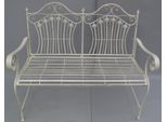 Casa Padrino Panca Da Giardino In Stile Liberty Rustico Bianco 120 X 58 X H. 97 Cm - Panca Nostalgica - Arredo Giardino E Patio