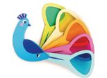 Tender Leaf Giocattolo Educativo In Legno Pavone Mix Di Colori Per Bambini