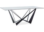 Tavolo Da Pranzo Di Design Casa Padrino Con Piano In Vetro Effetto Marmo Grigio/Nero 180 X 90 X H. 76 Cm - Mobili Per La Sala Da Pranzo