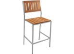 Teako Design Sgabello Da Bar Impilabile In Teak E Acciaio Inox | In Legno Massiccio Resistente Alle Intemperie, Moderno, Per Uso Esterno E Interno | Alto 110 Cm, Impilabile E Facile Da Pulire
