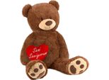 Brubaker Xxl Orsacchiotto 100 Cm Marrone Con Cuore Seni Seviyorum Peluche Giocattolo Morbido