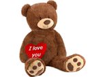 Brubaker Xxl Orsetto 100 Cm Marrone Con Cuore I Love You Peluche Di Peluche