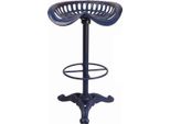 Casa Padrino Sgabello Da Bar Liberty Blu H. 78,5 Cm - Sgabello Da Bar In Ghisa Dal Design Industriale Rustico - Arredo Giardino E Patio
