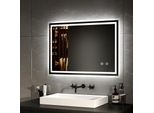 Emke Specchio Da Bagno A Led 70X50Cm Specchio Da Bagno Con Illuminazione Specchio Da Bagno Illuminato Bianco Freddo Specchio Da Parete Con Interruttore Touch + Antiappannamento IP44 Risparmio Energetico