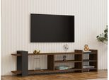 Skye Decor, Zeyna- Zeynapuq, Colore Noce, Antracite, Mobili Tv, 40X156X29,6 Cm, 100% Pannello Di Particelle Rivestito In Melamina