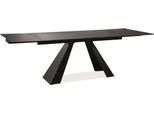 Tavolo Da Pranzo Di Design Casa Padrino Nero Opaco 160-240 X 90 X H. 76 Cm - Tavolo Da Pranzo Allungabile Con Piano In Vetro Temperato - Mobili Di Design